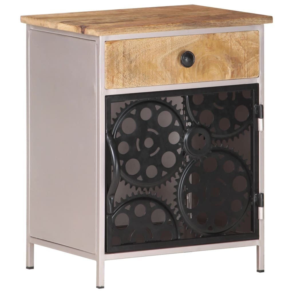 Bedside Cabinet 15.7"x11.8"x19.7" Rough Mango Wood