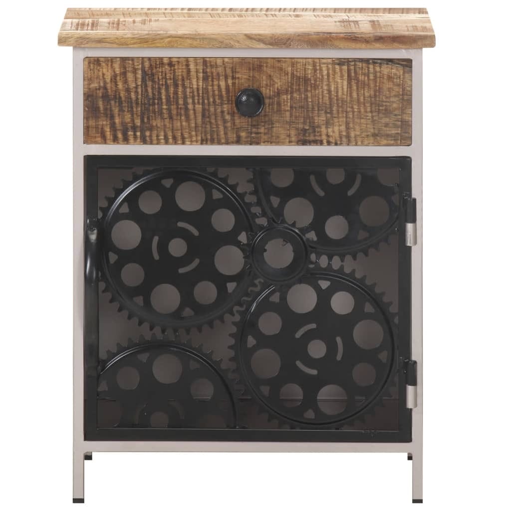 Bedside Cabinet 15.7"x11.8"x19.7" Rough Mango Wood