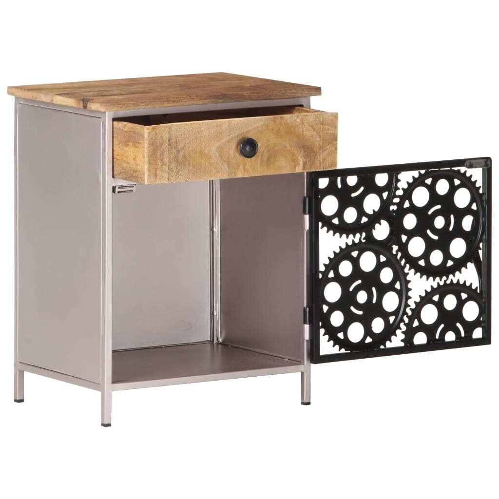 Bedside Cabinet 15.7"x11.8"x19.7" Rough Mango Wood
