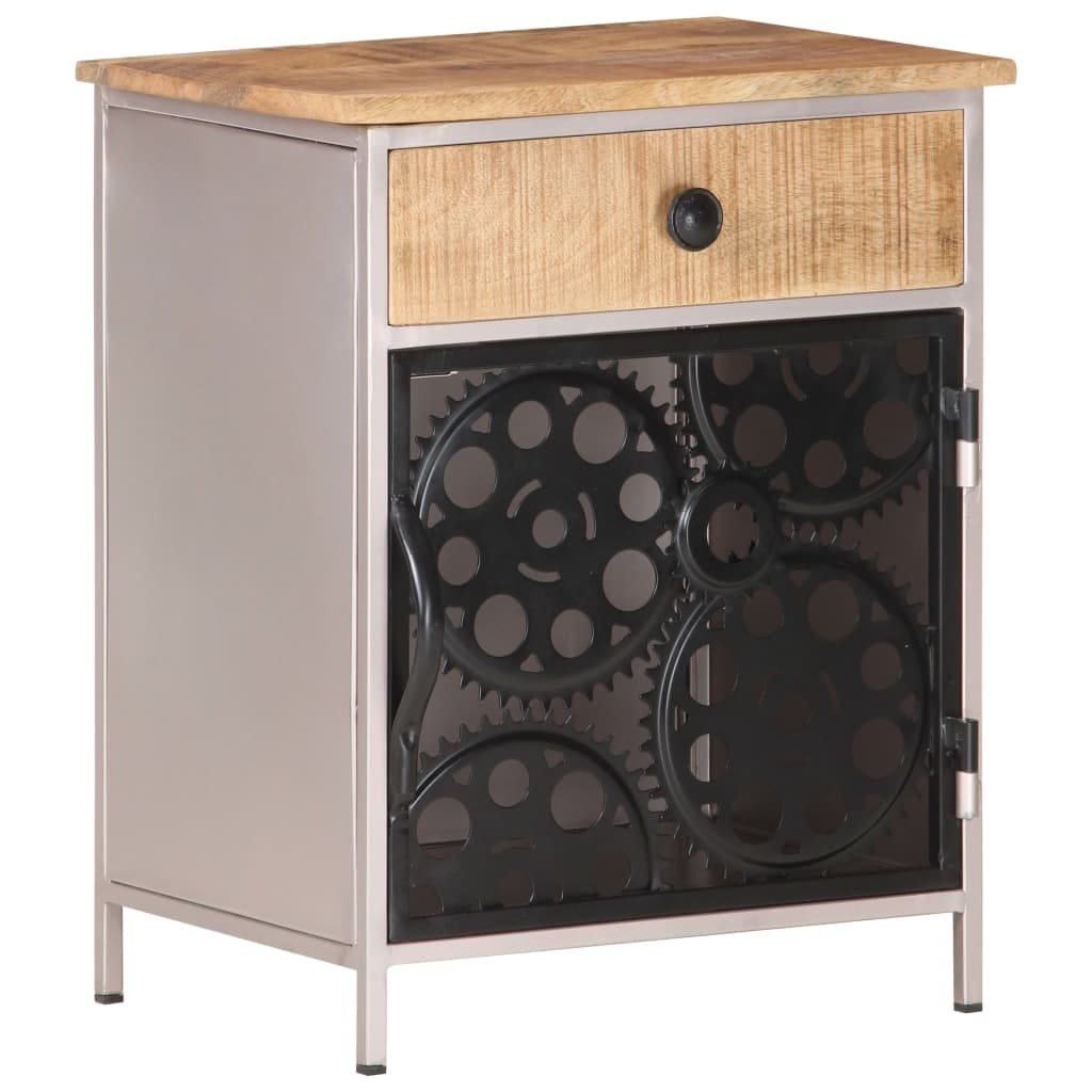 Bedside Cabinet 15.7"x11.8"x19.7" Rough Mango Wood