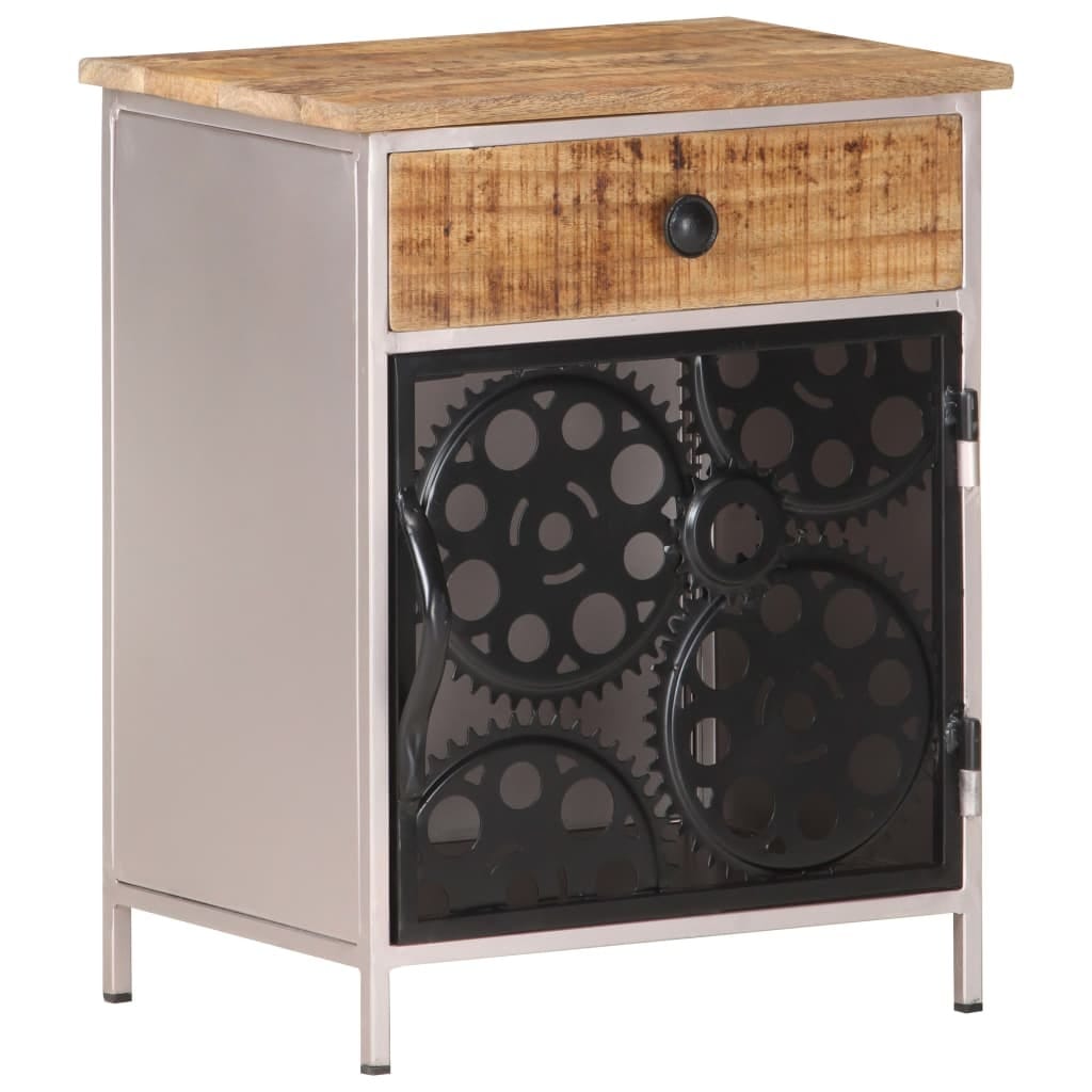 Bedside Cabinet 15.7"x11.8"x19.7" Rough Mango Wood