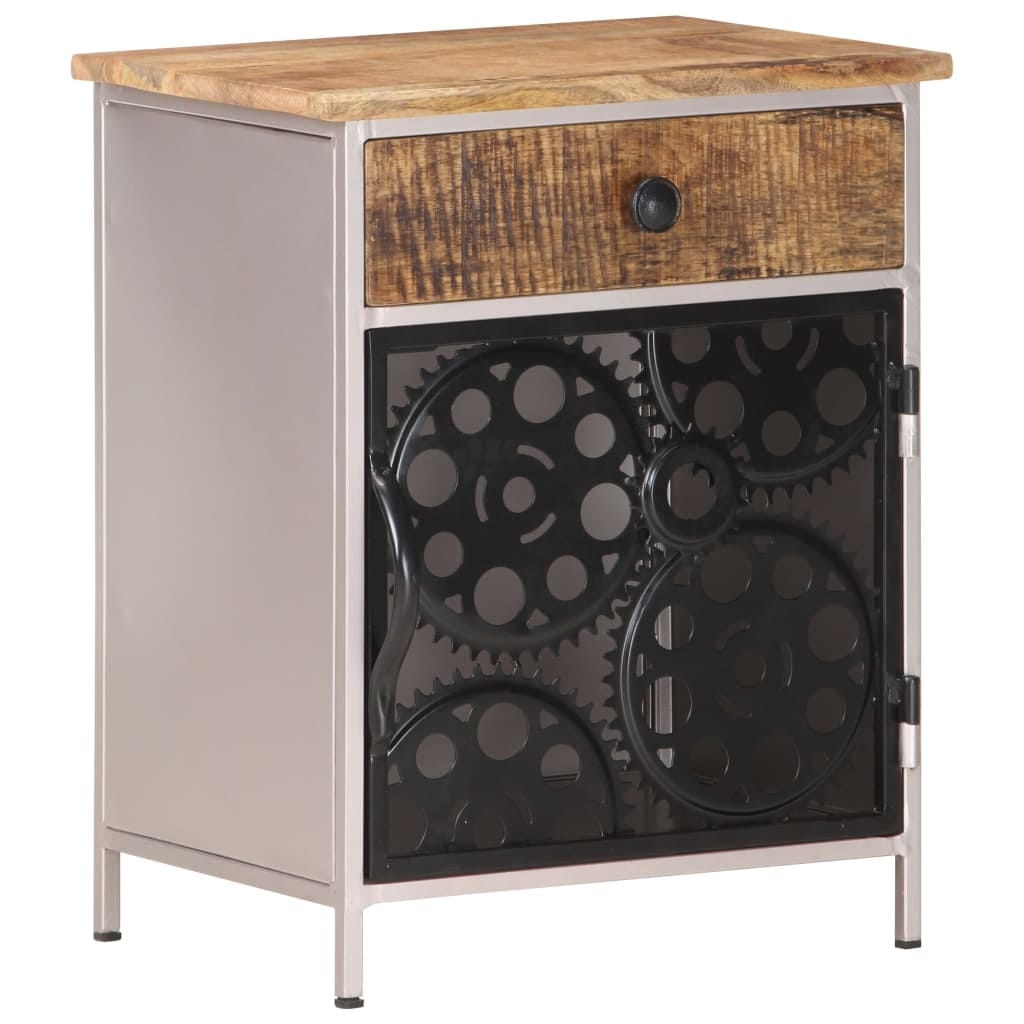 Bedside Cabinet 15.7"x11.8"x19.7" Rough Mango Wood