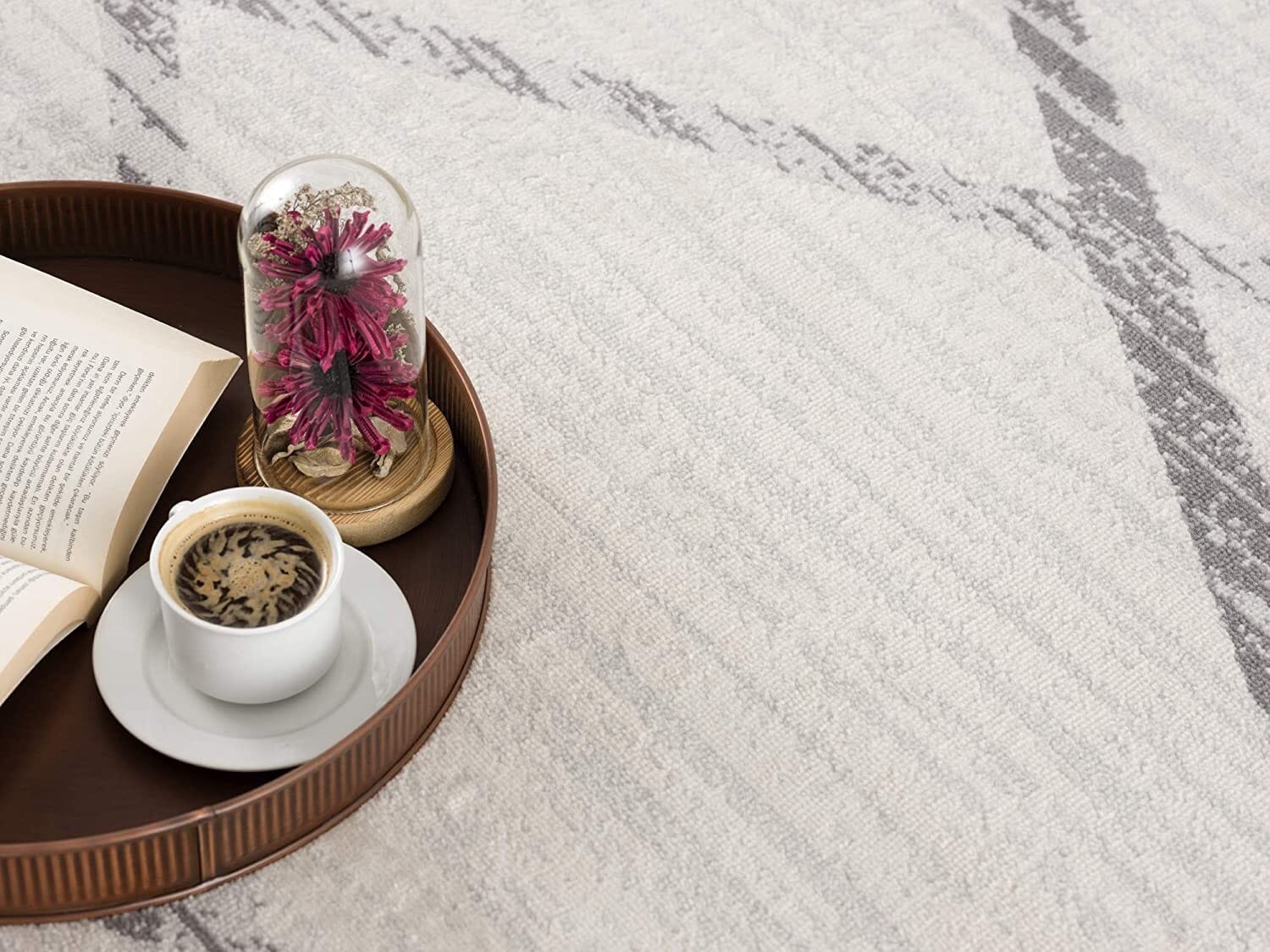 4' X 6' Gray and Ivory Geometric Area Rug
