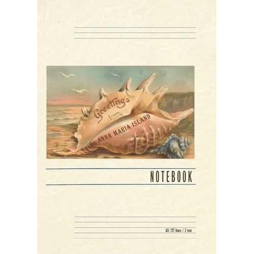 Vintage Lined Notebook Greetings from Anna Maria Island - Paperback