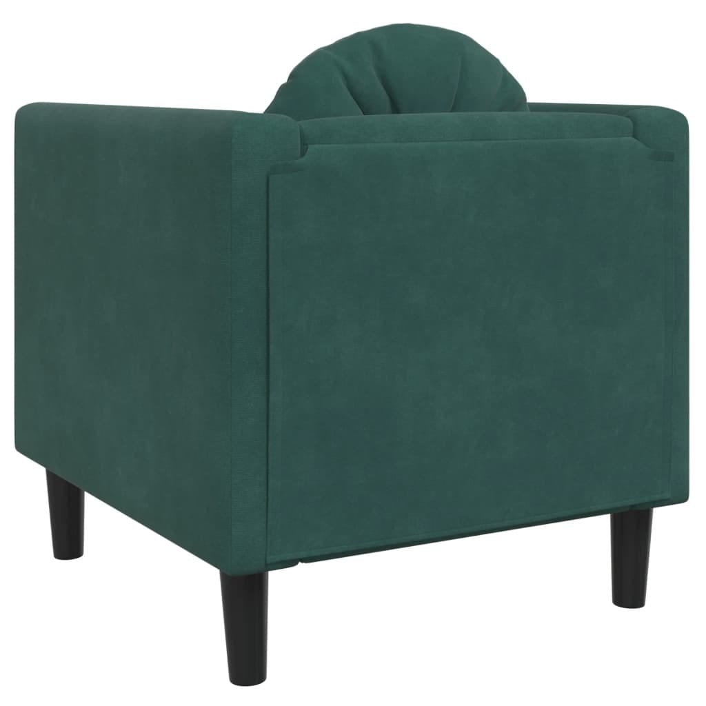 Sofa Chair with Cushion Dark Green Velvet