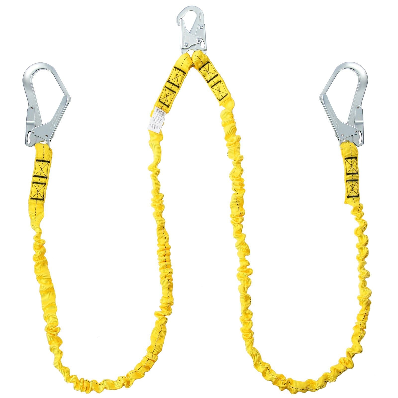 38mm Safety Lanyard, 6ft(1.83m) Fall Protection Lanyard with 2 Alloy Steel Snap Hooks, Retractable Safety Belt for Outdoor/Indoor Tree Climbing, 38KN Breaking Tension Lanyard, Yellow