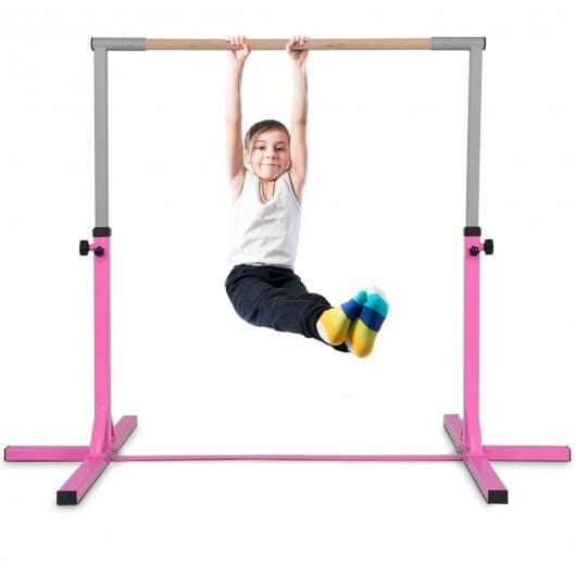 Adjustable Gymnastics Horizontal Bar for Kids - Color: Pink