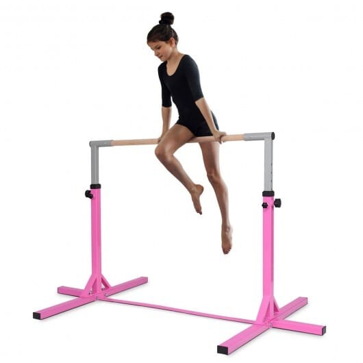 Adjustable Gymnastics Horizontal Bar for Kids - Color: Pink