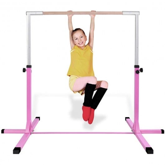 Adjustable Gymnastics Horizontal Bar for Kids - Color: Pink
