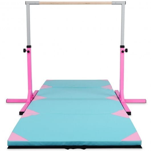 Adjustable Gymnastics Horizontal Bar for Kids - Color: Pink