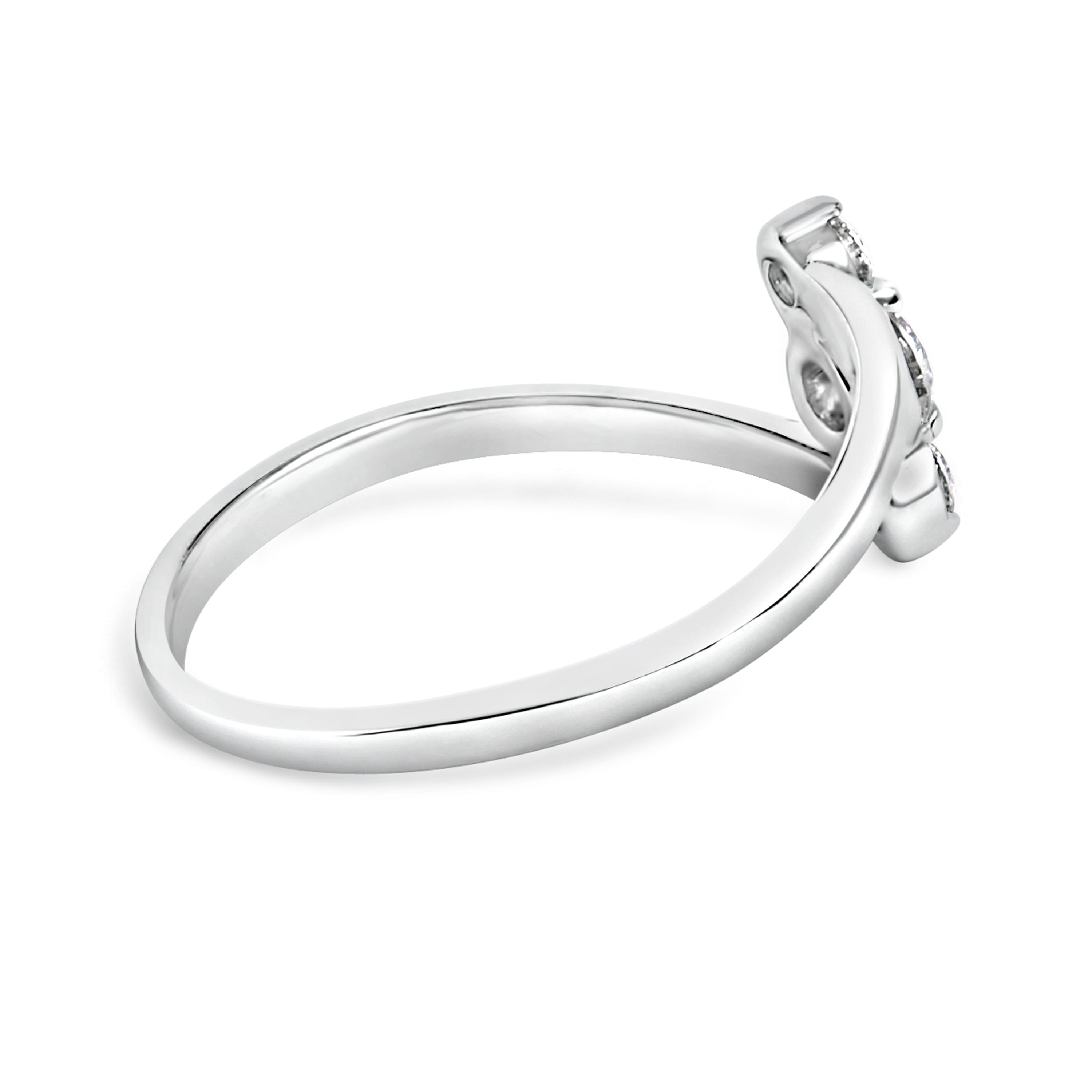 10K White Gold 1/4 Cttw Lab Grown Diamond Vertical Three Stone Ring