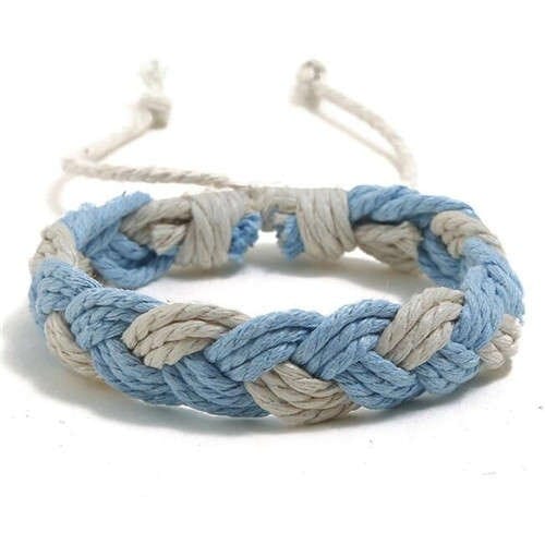 Cute Rope Weaving Design Women Friendship Bracelet - Blue
