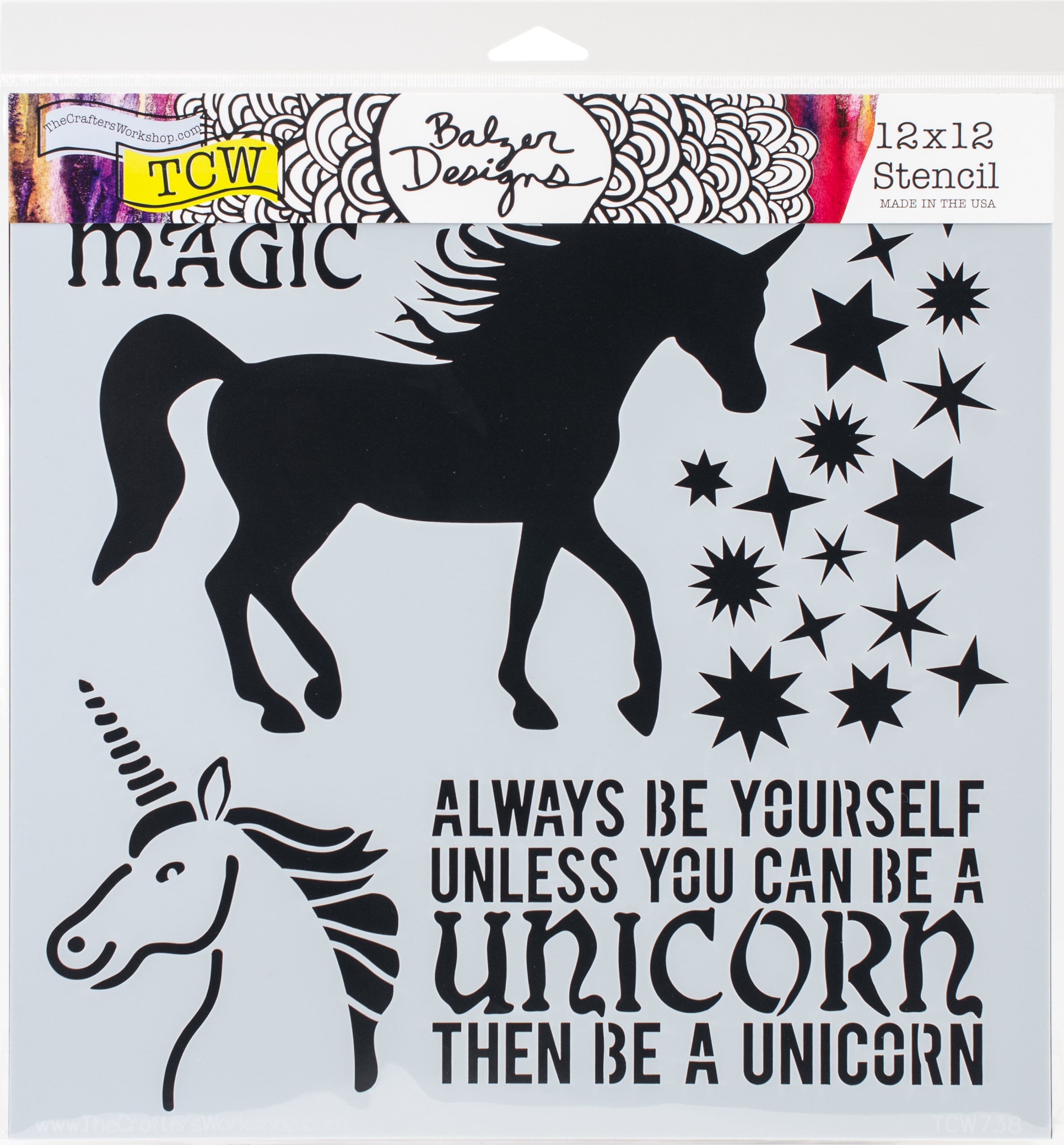 Crafter s Workshop Template 12 X12 inch Unicorn inch