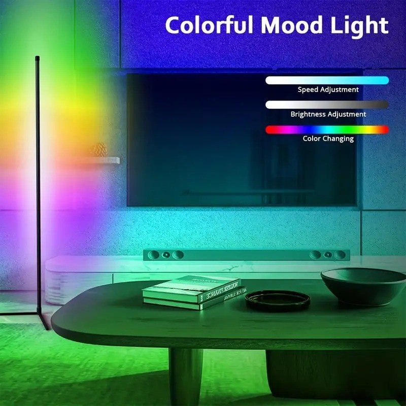 Multi-Color USB Ambient Corner Light, Bedroom Lighting, 1pc Corner Floor Lamp.
