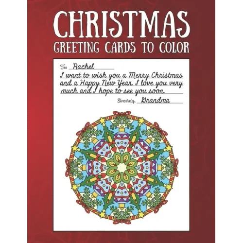 Christmas Greeting Cards to Color: Christmas Coloring Book for Adults - Paperback