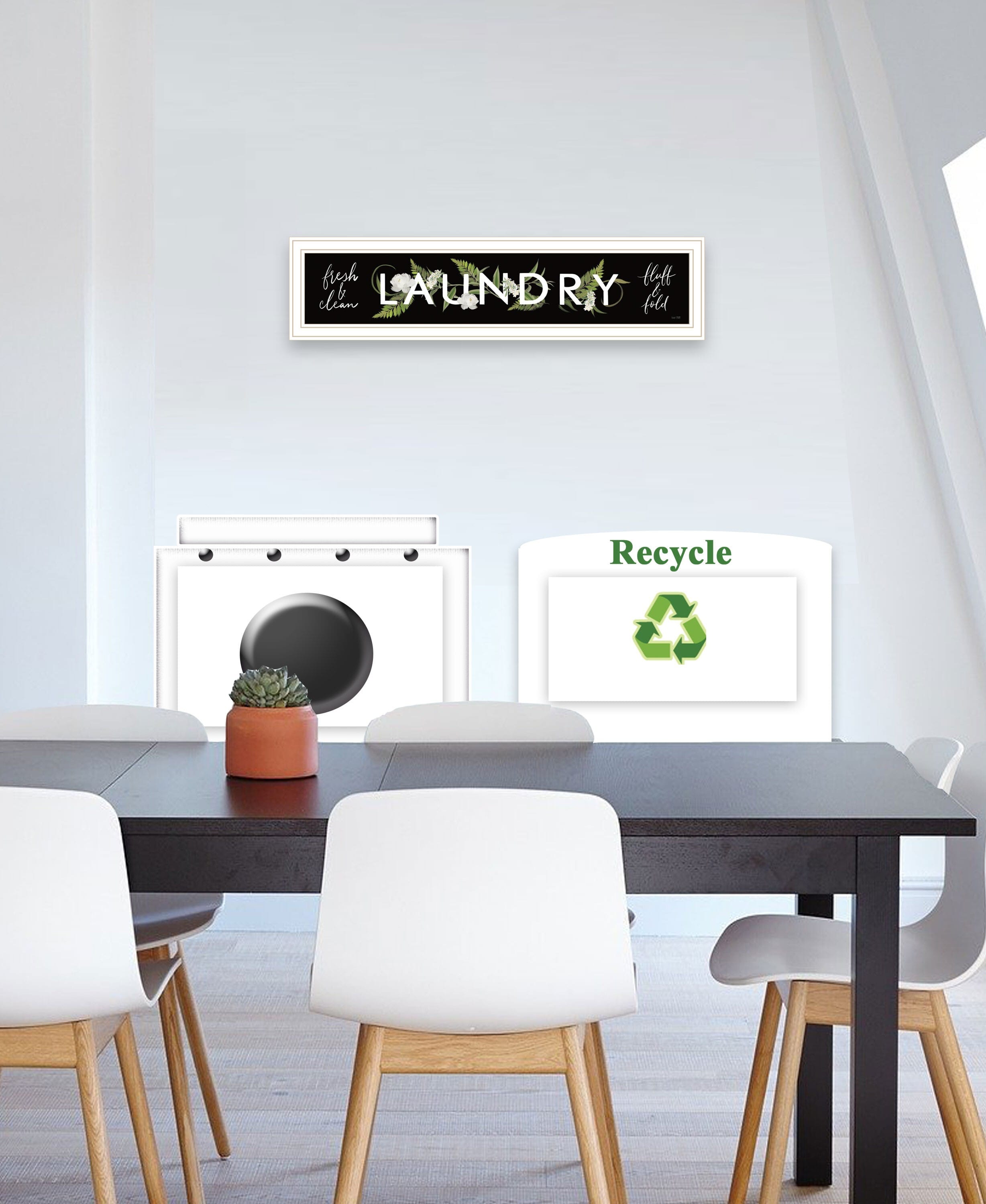Laundry Fresh and Clean 2 White Framed Print Bathroom Wall Art