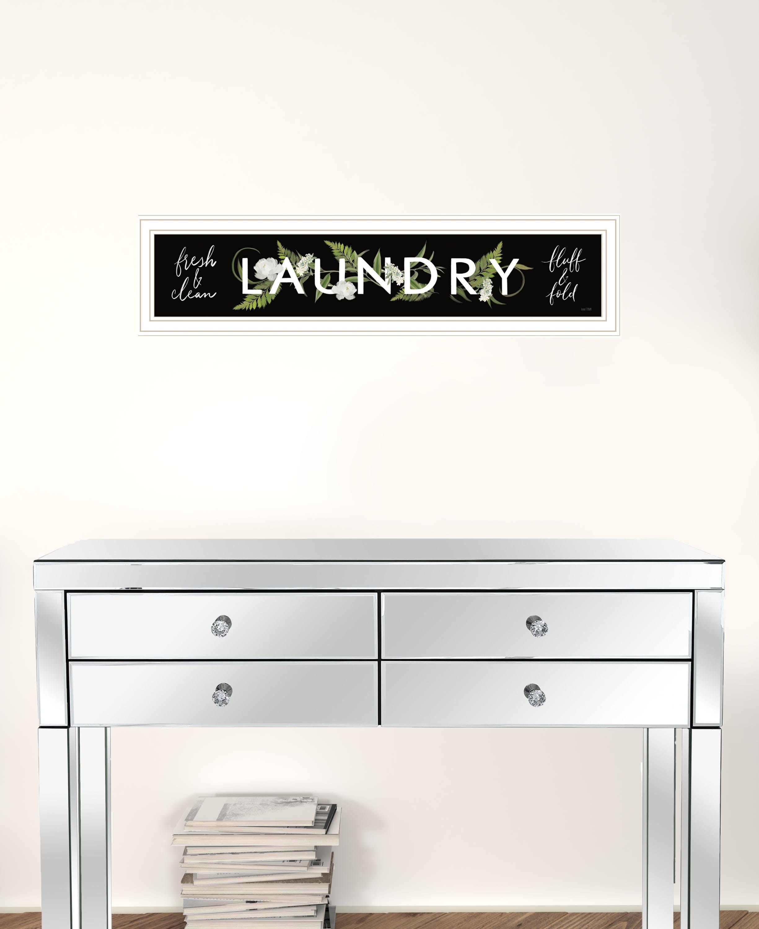 Laundry Fresh and Clean 2 White Framed Print Bathroom Wall Art