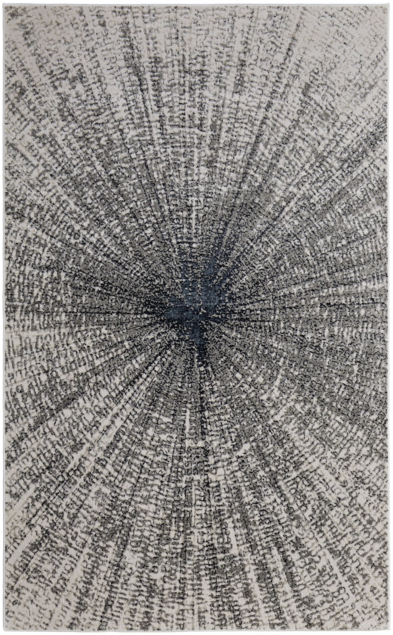8' X 10' Gray and Ivory Abstract Power Loom Area Rug