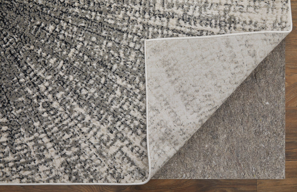 8' X 10' Gray and Ivory Abstract Power Loom Area Rug