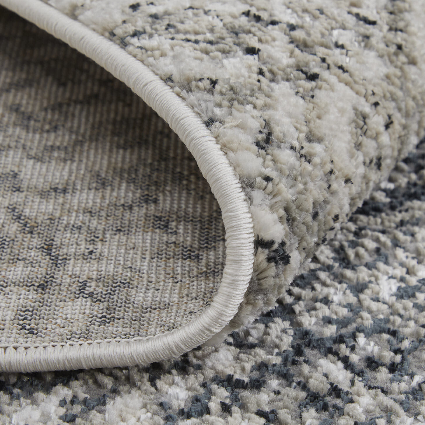 8' X 10' Gray and Ivory Abstract Power Loom Area Rug
