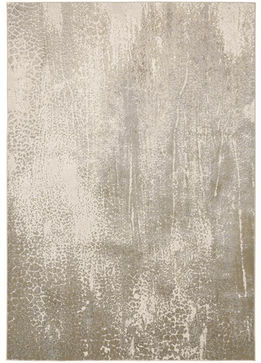 8' X 10' Gray and Ivory Abstract Power Loom Area Rug