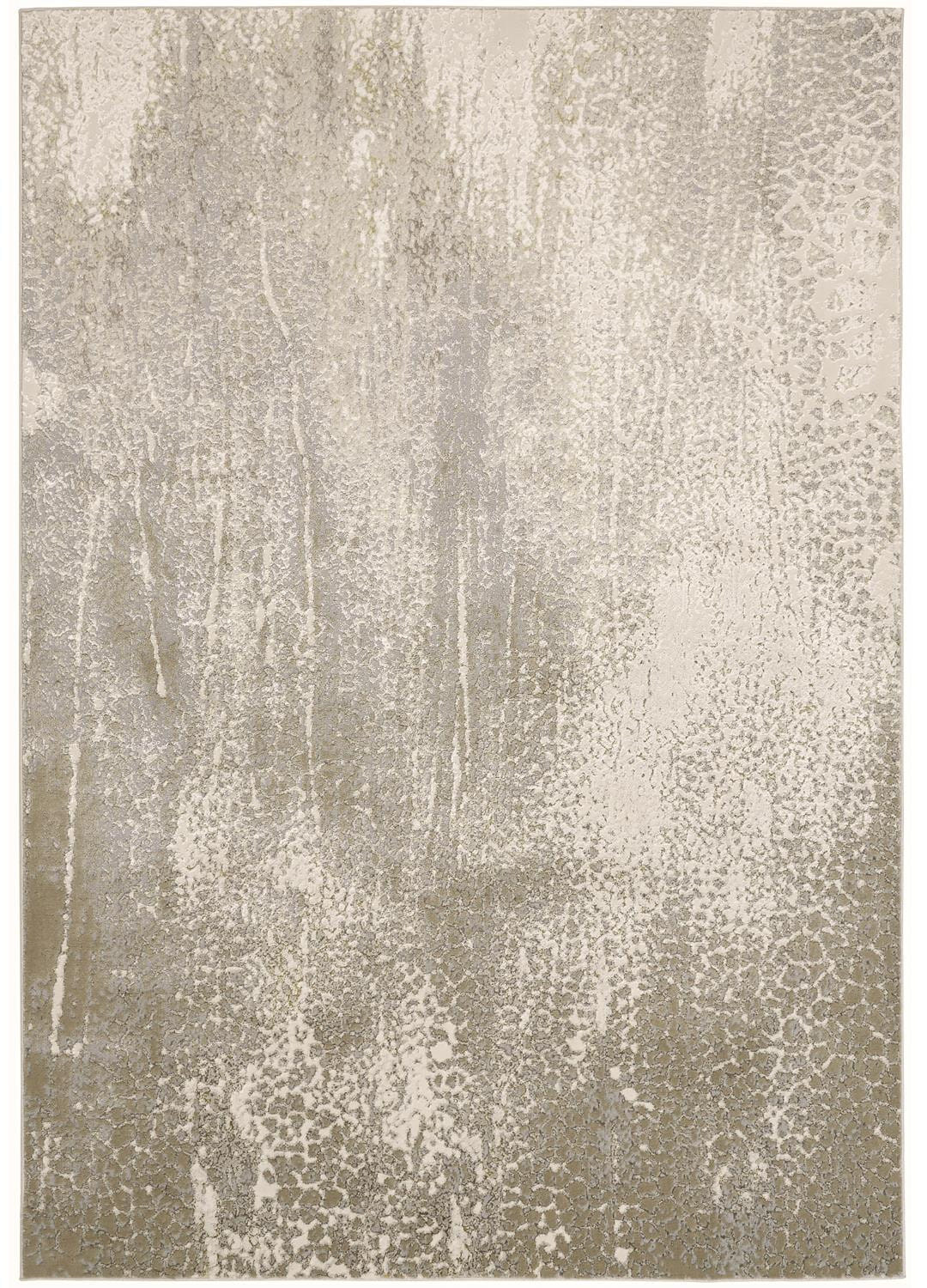 8' X 10' Gray and Ivory Abstract Power Loom Area Rug