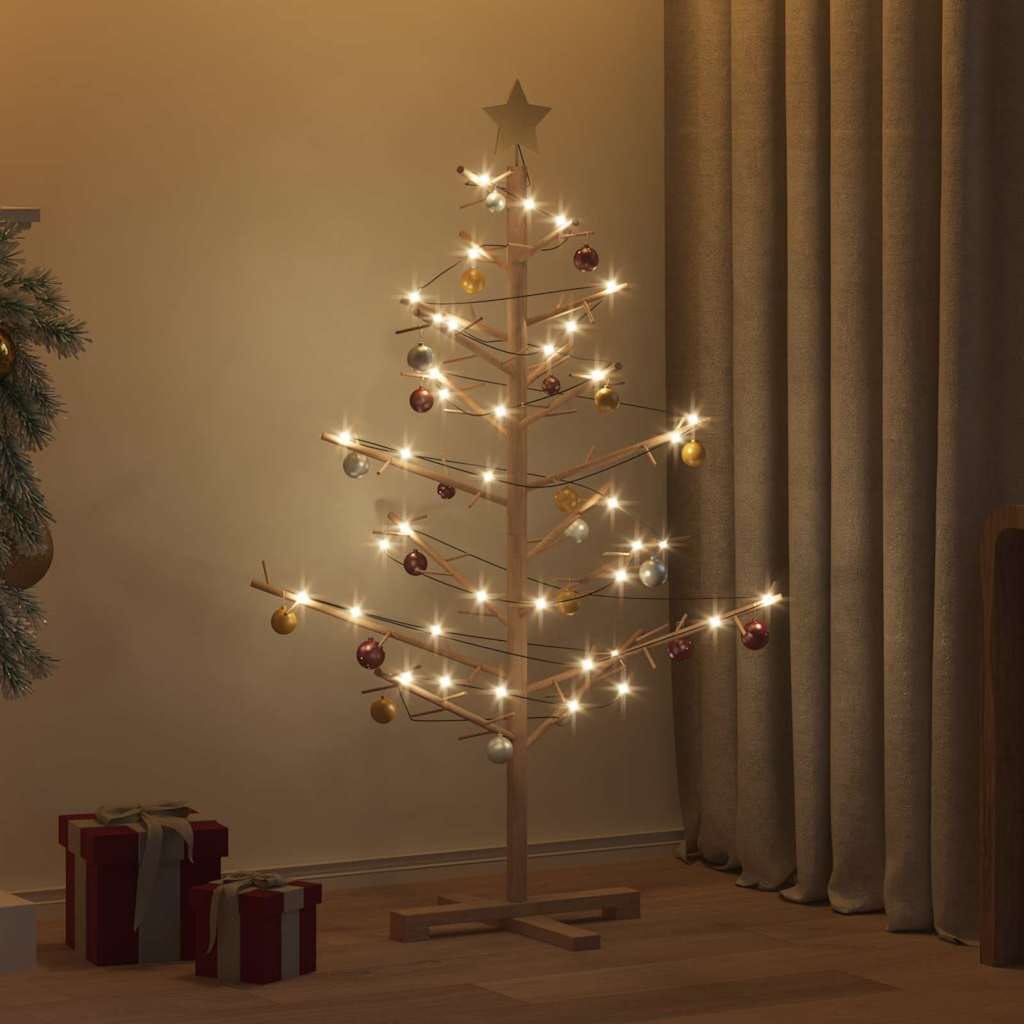Wooden Christmas Tree with Stand Brown 49.21 in Solid pine wood