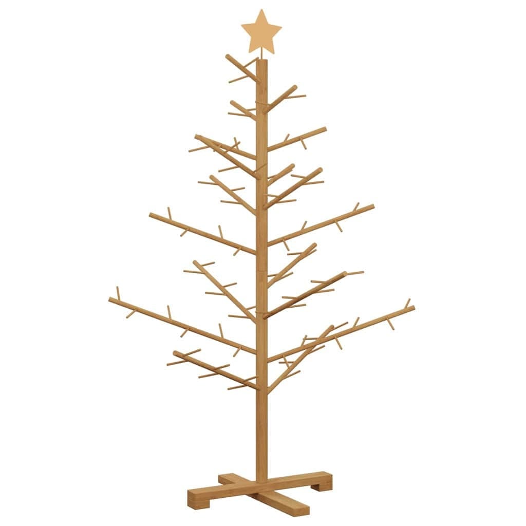 Wooden Christmas Tree with Stand Brown 49.21 in Solid pine wood