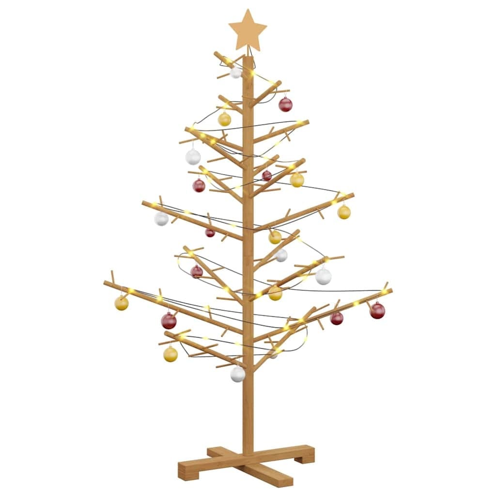 Wooden Christmas Tree with Stand Brown 49.21 in Solid pine wood
