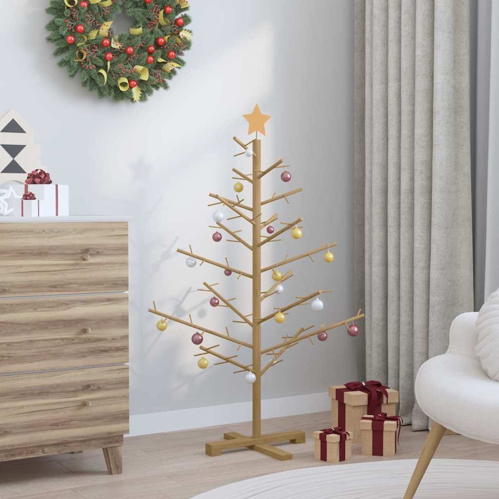 Wooden Christmas Tree with Stand Brown 49.21 in Solid pine wood