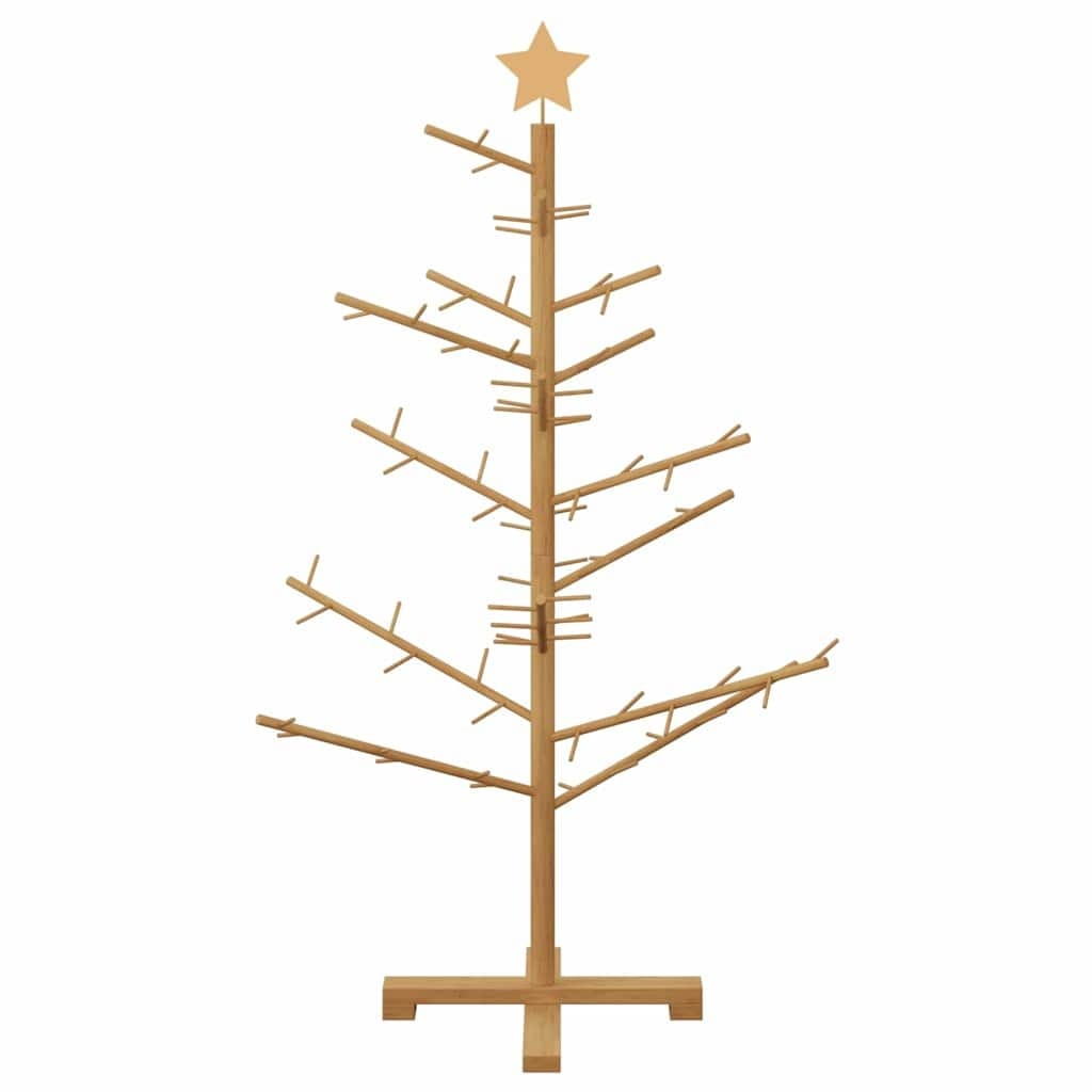 Wooden Christmas Tree with Stand Brown 49.21 in Solid pine wood