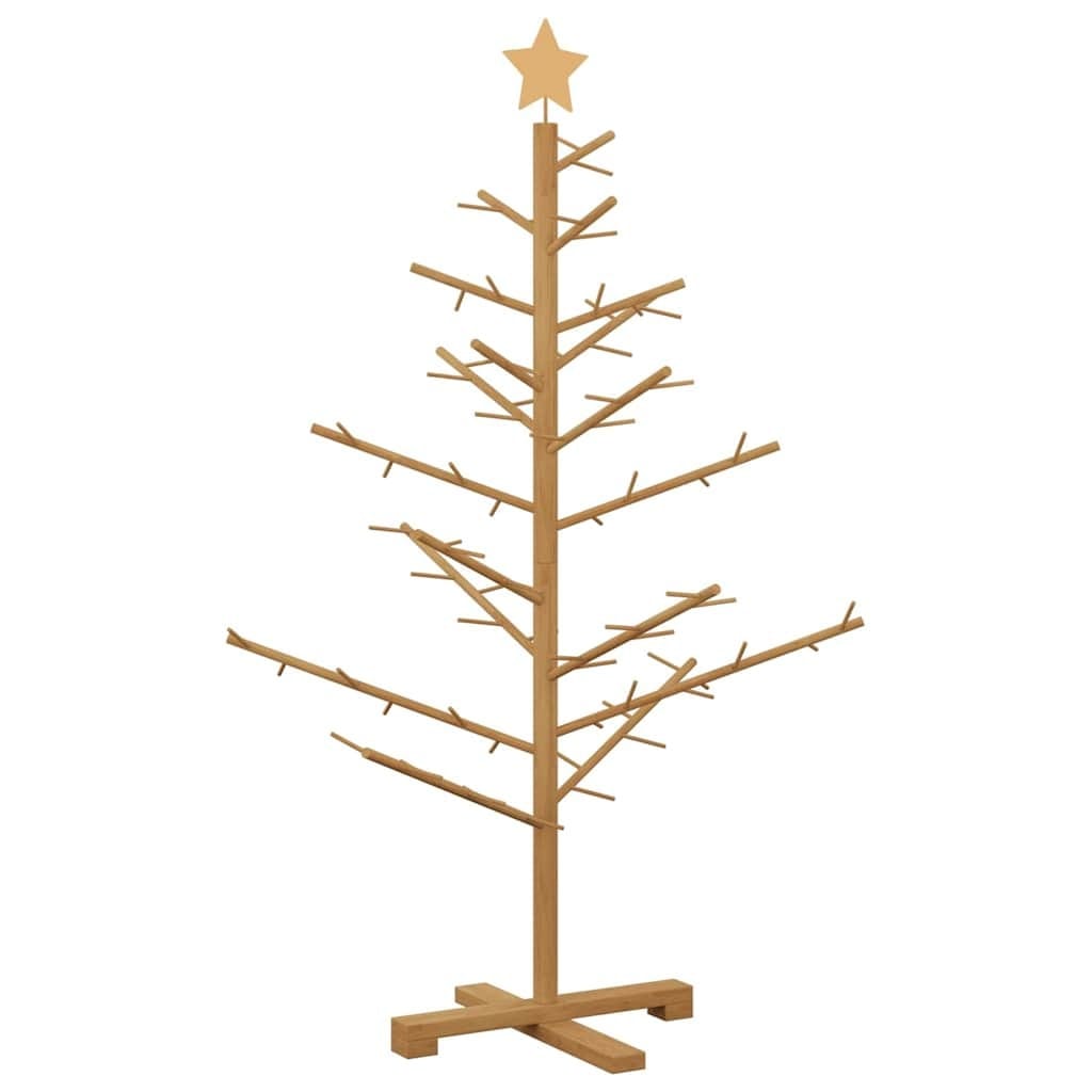 Wooden Christmas Tree with Stand Brown 49.21 in Solid pine wood