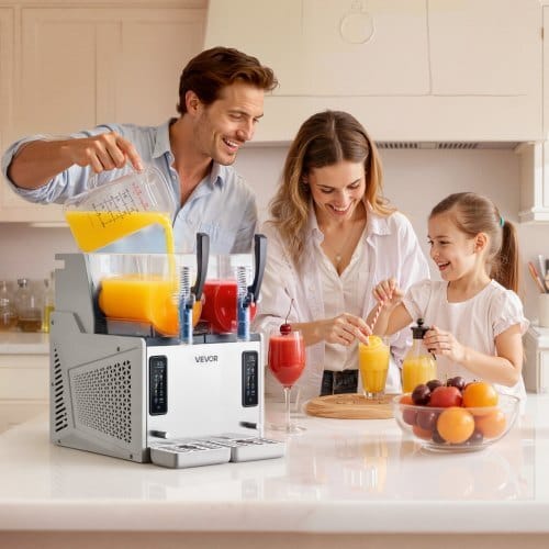 Slushie Machine, 3L/100oz x 2 Tank Slushy Machine for Home, No Ice Needed Frozen Drink Maker, Margarita Maker with Self-Cleaning, for Frozen Margaritas, Frapp?©s, Milkshake & More