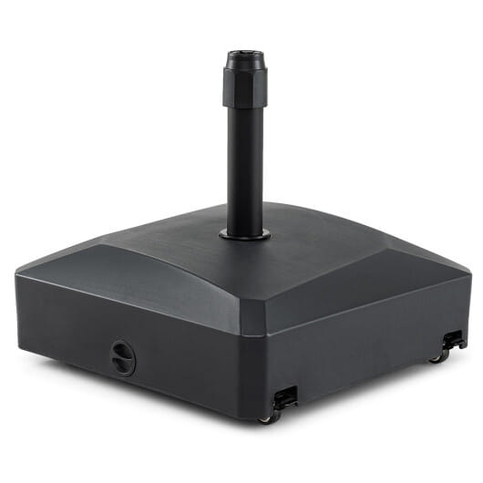 176 LBS Fillable Mobile Umbrella Base with 4 Wheels and 2 Locks-Black - Color: Black