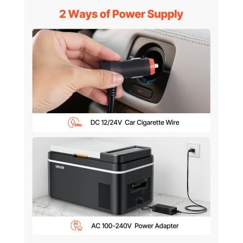 Car Refrigerator, DC 12/24V AC100-240V Compressor Electric Cooler, -4?°F to 68?°F Car Fridge with APP Control, 23 QT Cars Freezer for RVs, Campsites, Boats, Camping, Fishing, 45W Portable Freezer