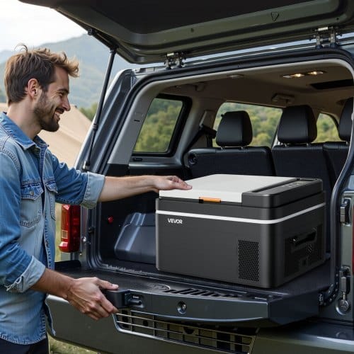 Car Refrigerator, DC 12/24V AC100-240V Compressor Electric Cooler, -4?°F to 68?°F Car Fridge with APP Control, 23 QT Cars Freezer for RVs, Campsites, Boats, Camping, Fishing, 45W Portable Freezer