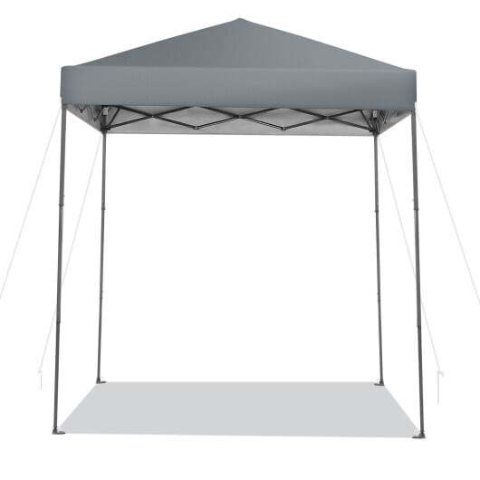 6.6 x 6.6 Feet Outdoor Pop-up Canopy Tent with UPF 50+ Sun Protection-Gray - Color: Gray