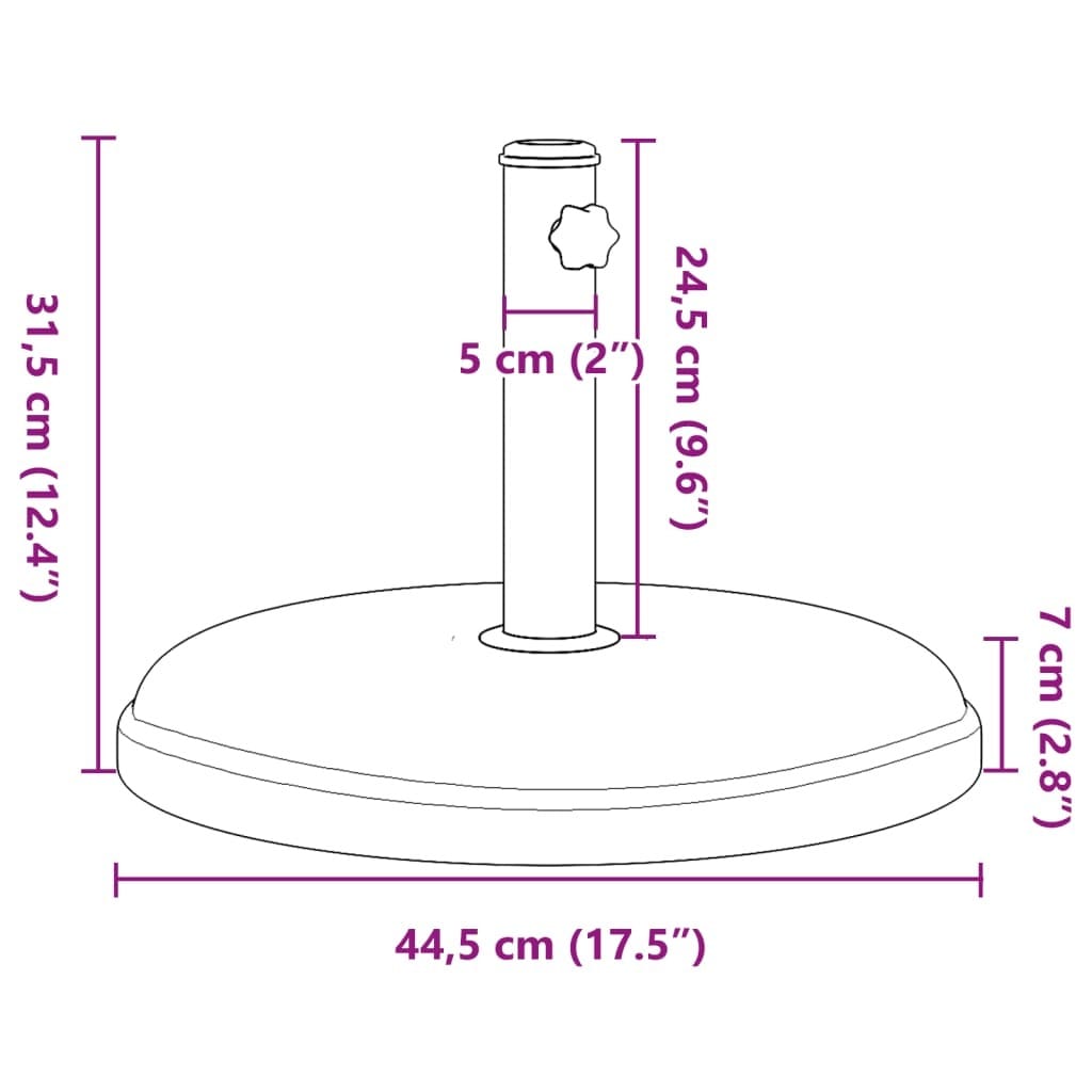 Parasol Base for Ø1.3"/1.4"/1.5" Poles 33.1 lb Round