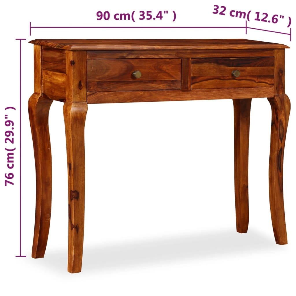 Console Table Solid Acacia Wood 35.4"x12.6"x29.9"