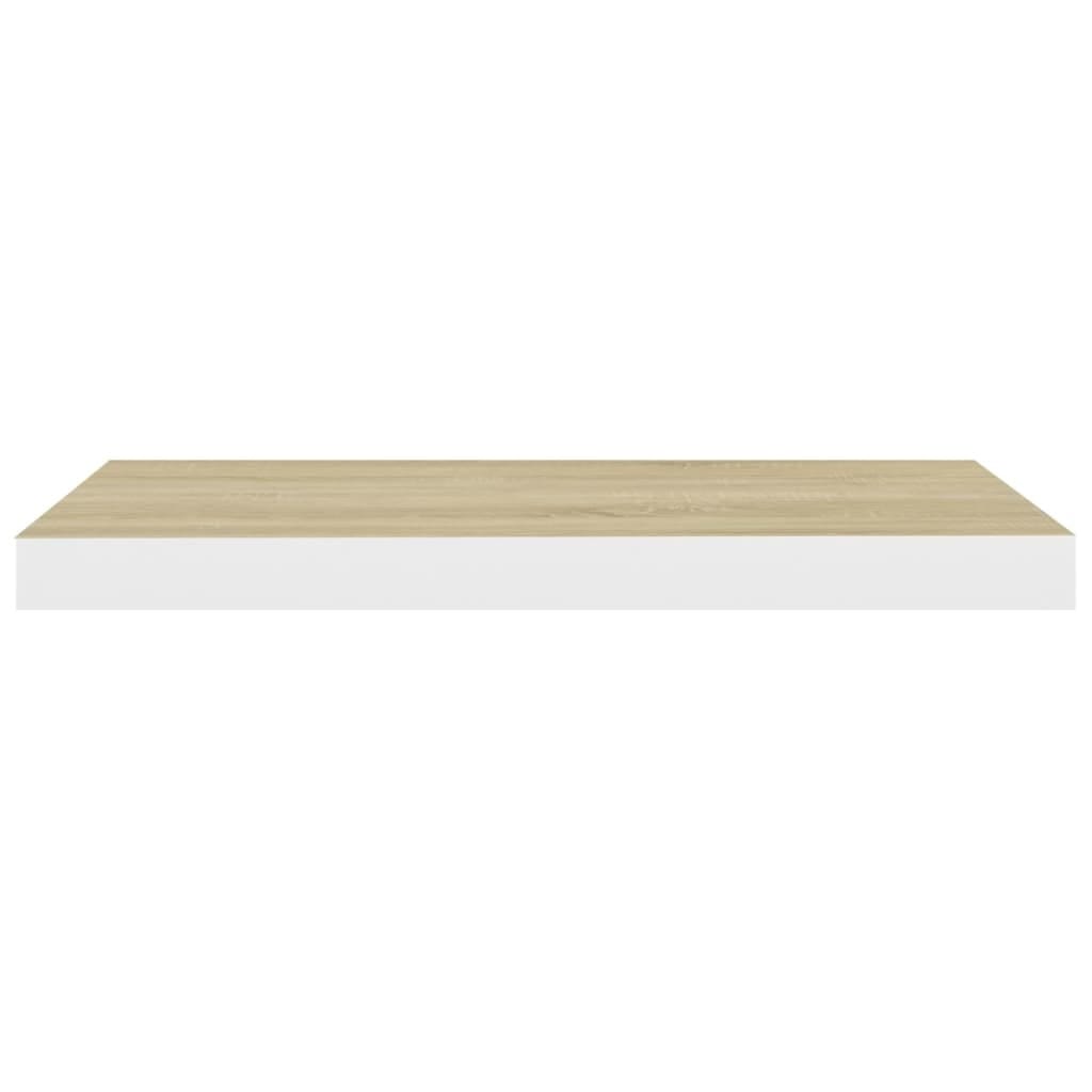 Floating Wall Shelves 4 pcs Oak and White 23.6"x9.3"x1.5" MDF