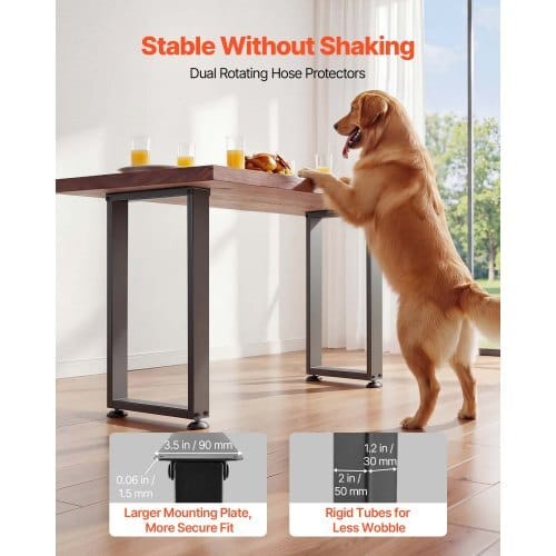 Table Legs, 29.1" H x 17.7" W Square Steel Furniture Legs, Modular Design, Easy Assembly, 2204 lbs Max Load Heavy Duty, for Home Office Desk, Workbenches, Dinner Bar Tables, Set of 2, Black