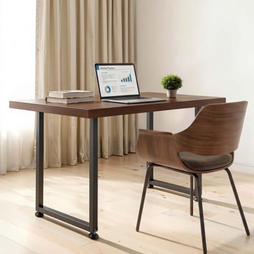 Table Legs, 29.1" H x 17.7" W Square Steel Furniture Legs, Modular Design, Easy Assembly, 2204 lbs Max Load Heavy Duty, for Home Office Desk, Workbenches, Dinner Bar Tables, Set of 2, Black