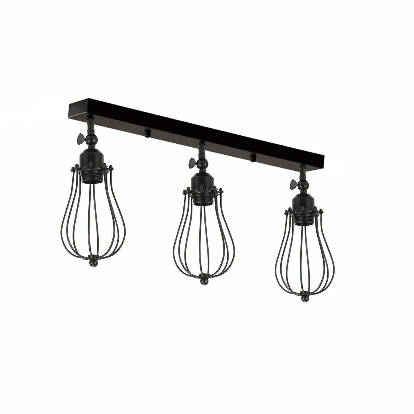 Vintage Industrial 3 Way Ceiling Bar Cage Lights~1181