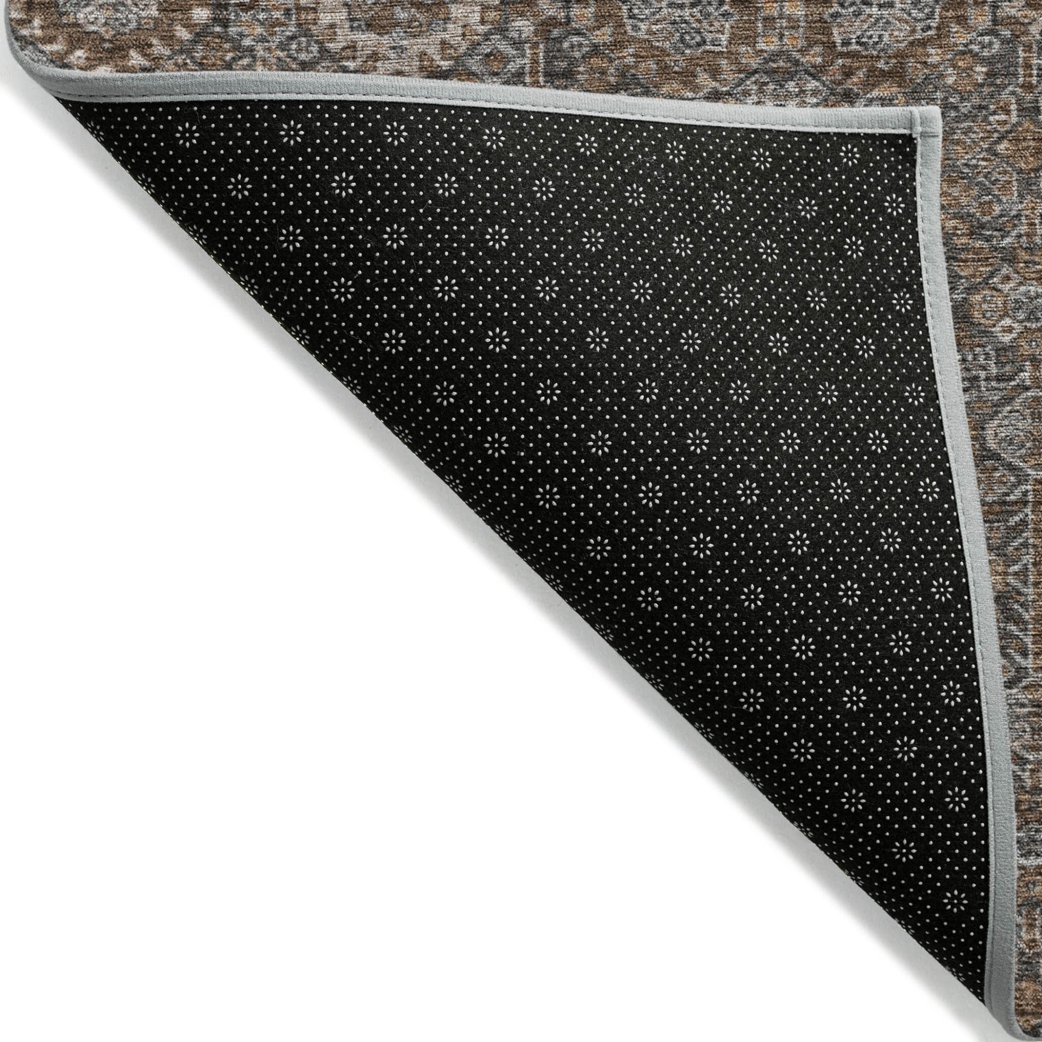 5' X 8' Chocolate Tribal Washable Indoor Outdoor Area Rug