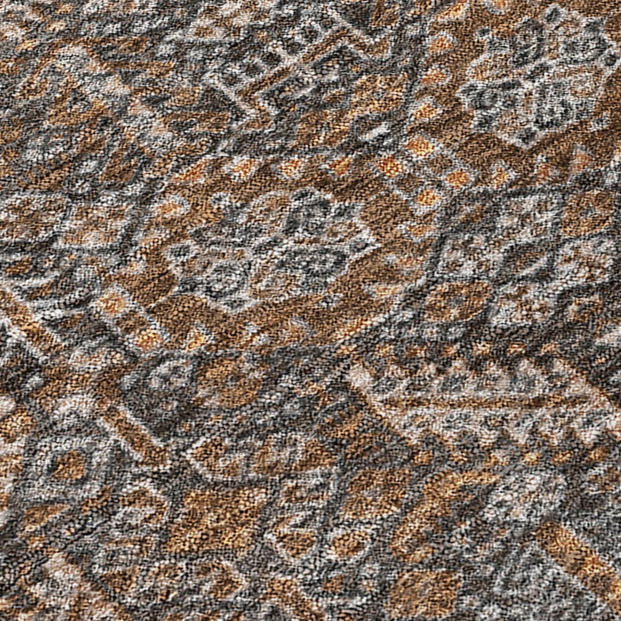 5' X 8' Chocolate Tribal Washable Indoor Outdoor Area Rug