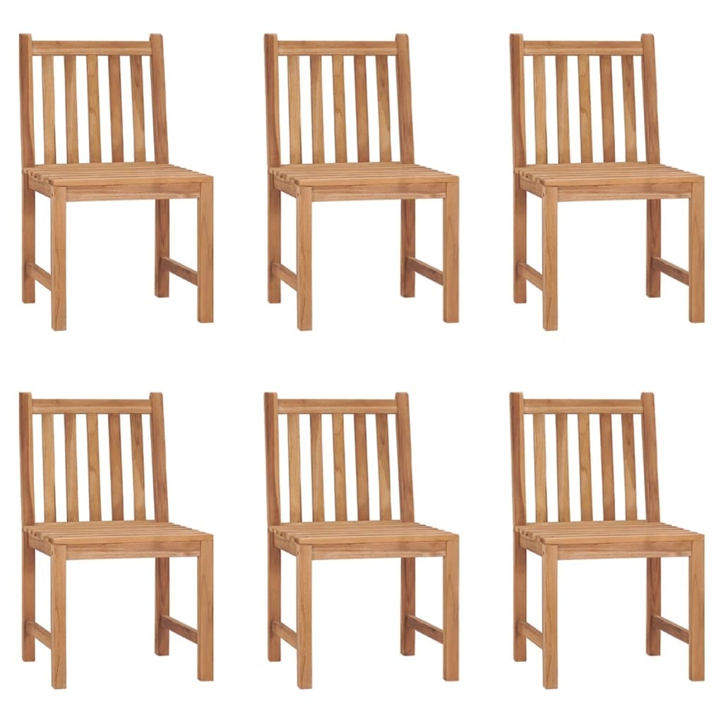 Patio Chairs 6 pcs with Cushions Solid Teak Wood