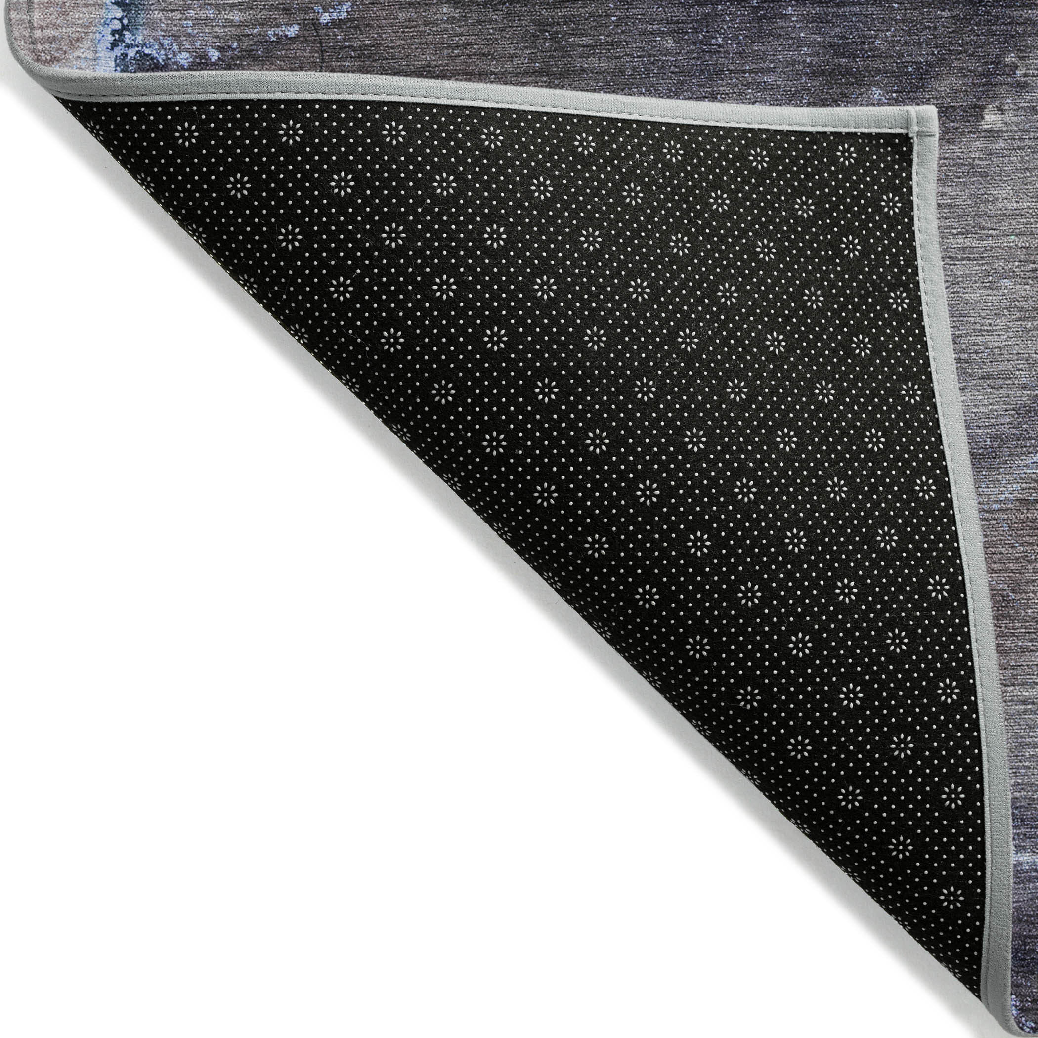 10' X 14' Navy Blue Abstract Washable Non Skid Indoor Outdoor Area Rug