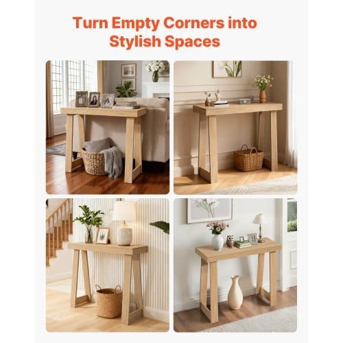 36 in Console Table, Modern Desk Behind the Couch, Wooden Rectangle Entrance Desk, Narrow Long Sofa Table Accent Stand, Ideal for Hallway, Bedroom, Living Room, Foyer, Easy Assembly, Burlywood