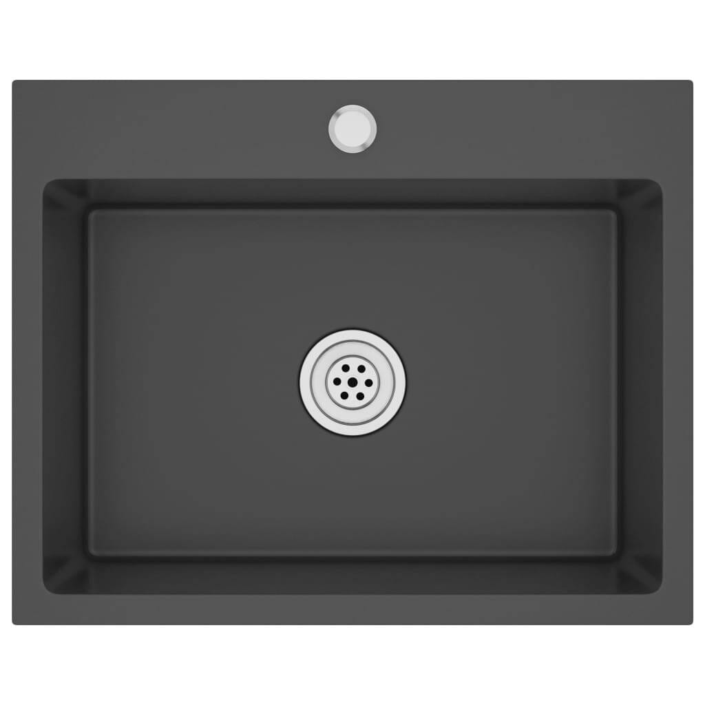 Handmade Kitchen Sink Black Stainless Steel