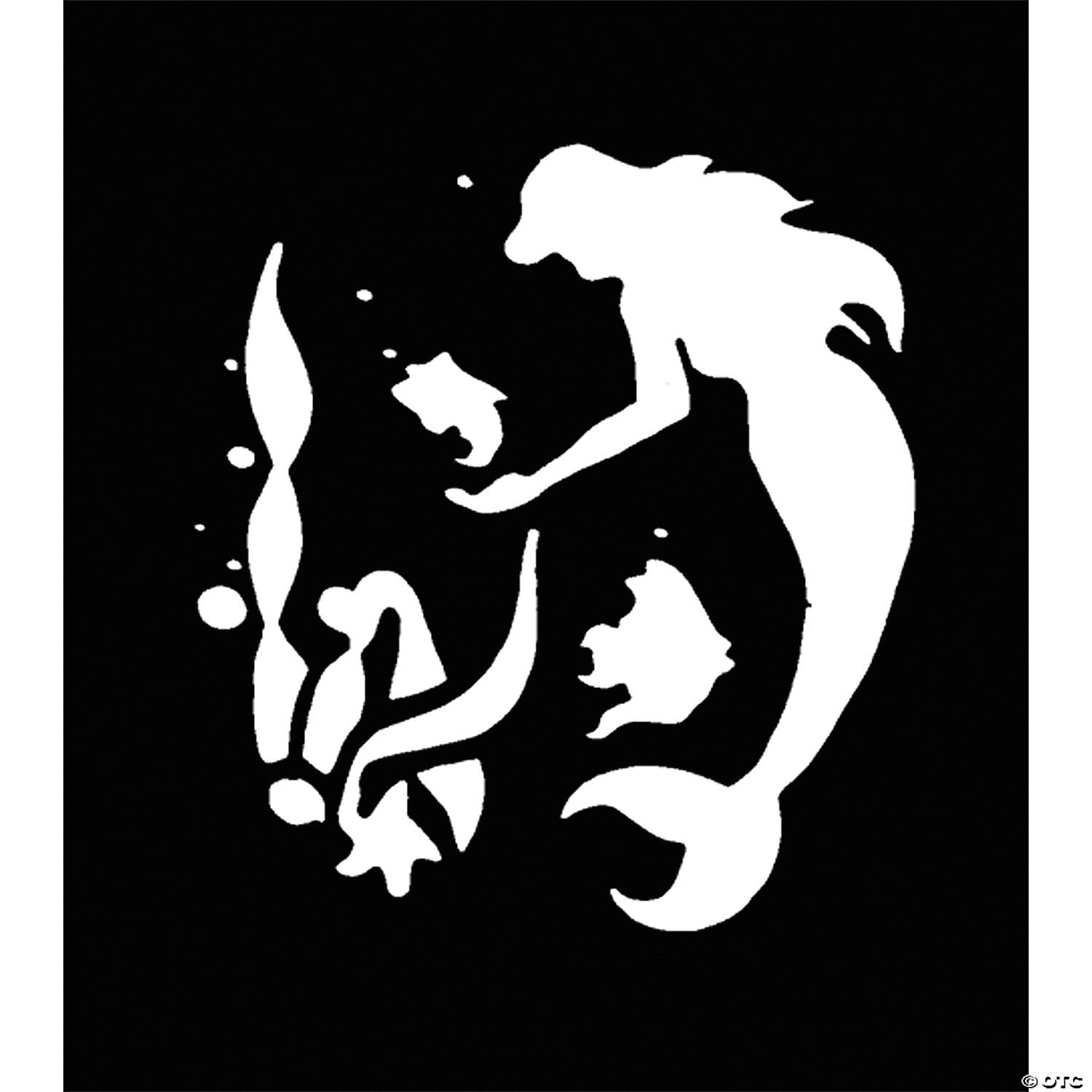Mermaid & fish stencil